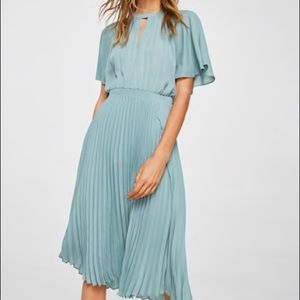 NWT Mango blue pleated skirt dress
